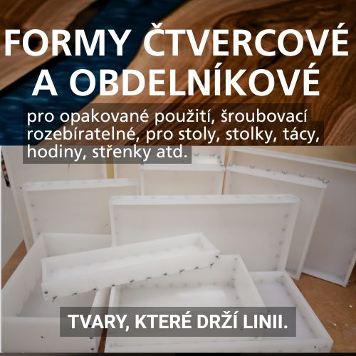 Čtvercové a obdélníkové formy na epoxid